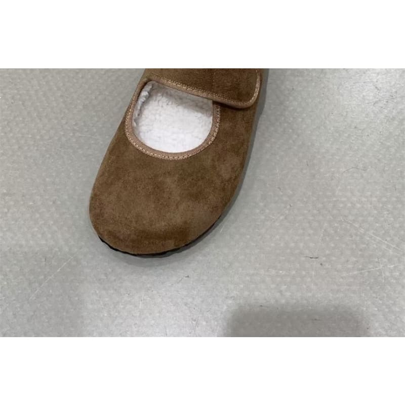 Hidden Wedge Plain Fleece-Lined Mary Jane Mules