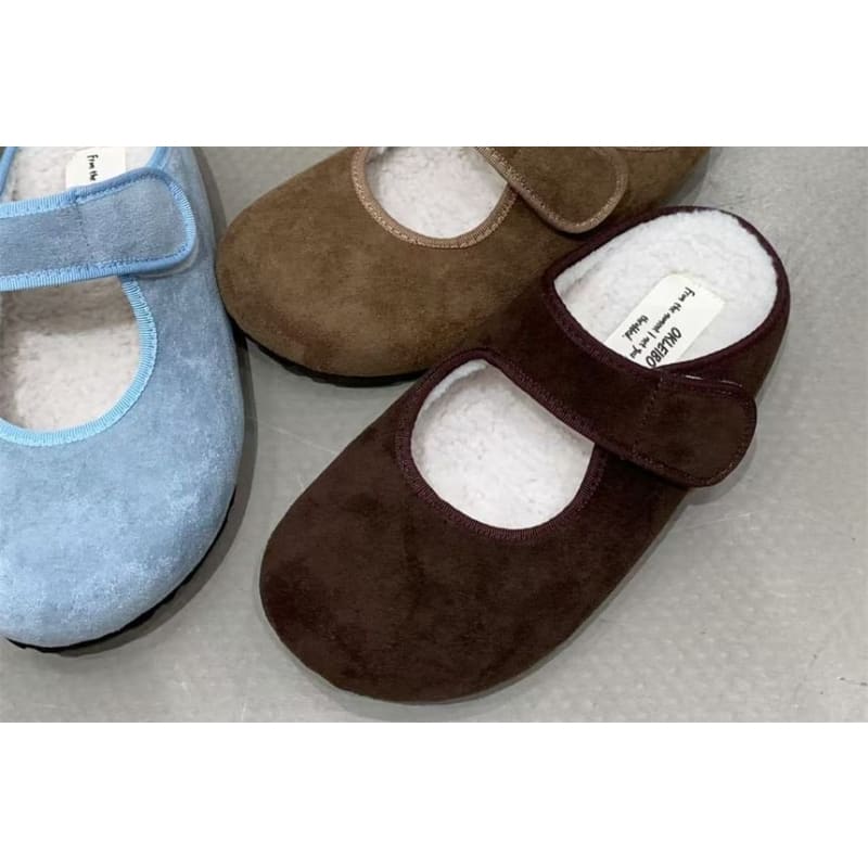 Hidden Wedge Plain Fleece-Lined Mary Jane Mules