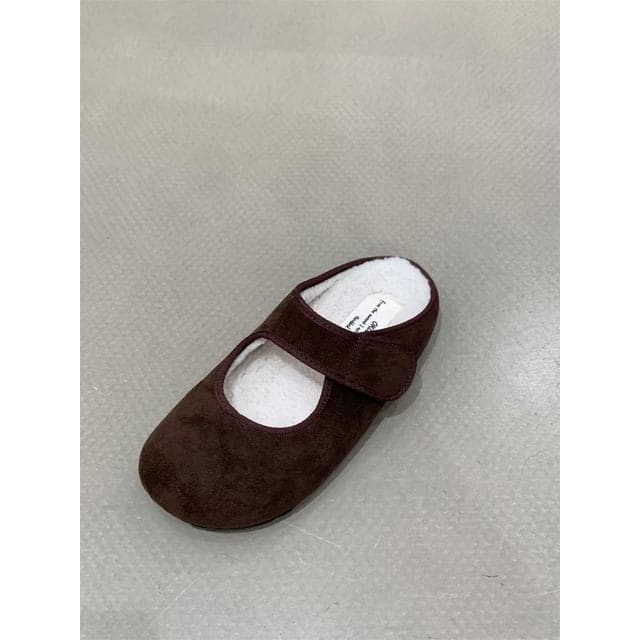 Hidden Wedge Plain Fleece-Lined Mary Jane Mules - OKE517