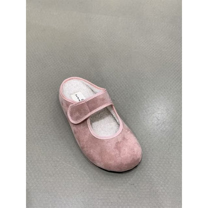 Hidden Wedge Plain Fleece-Lined Mary Jane Mules - OKE517