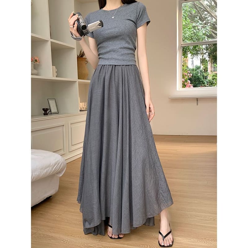 High Rise Plain Asymmetrical Maxi