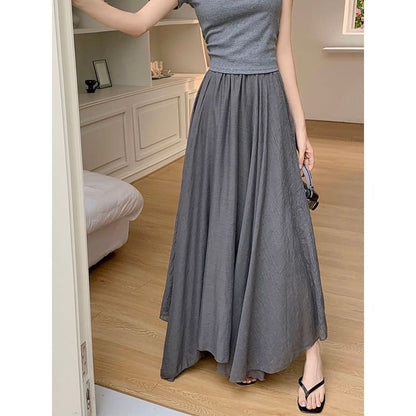 High Rise Plain Asymmetrical Maxi