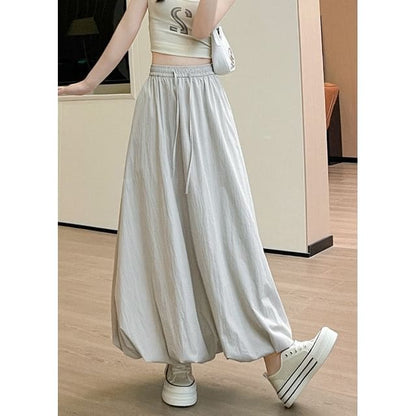 High Rise Plain Maxi - Light Gray / S