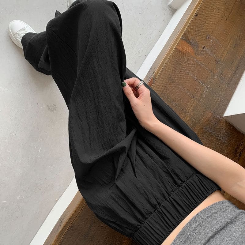 High Rise Plain Straight Leg Pants - Pants