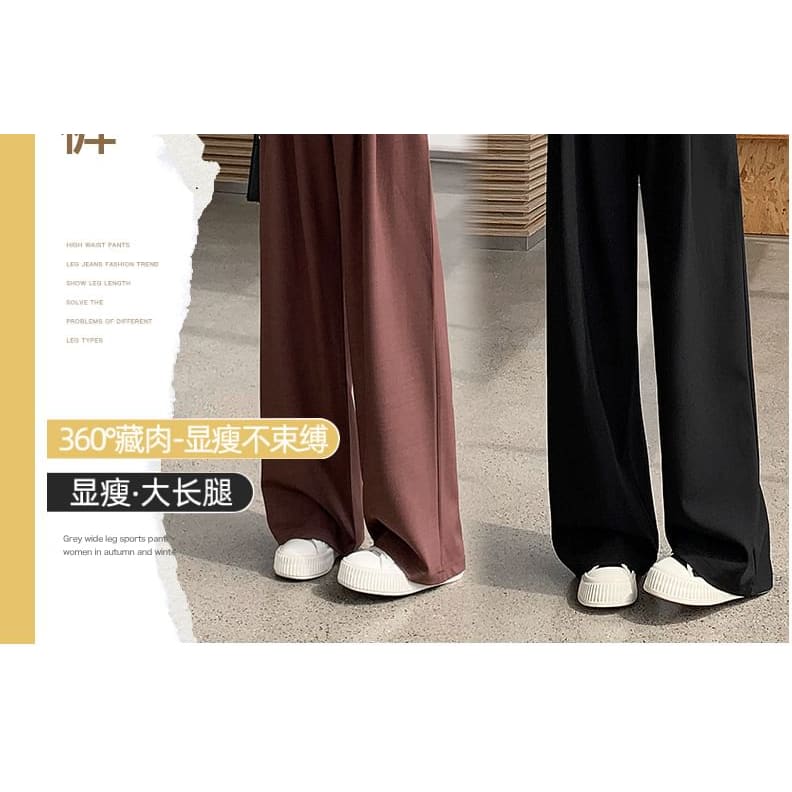 High Rise Plain Straight Leg Suit Pants - Pants