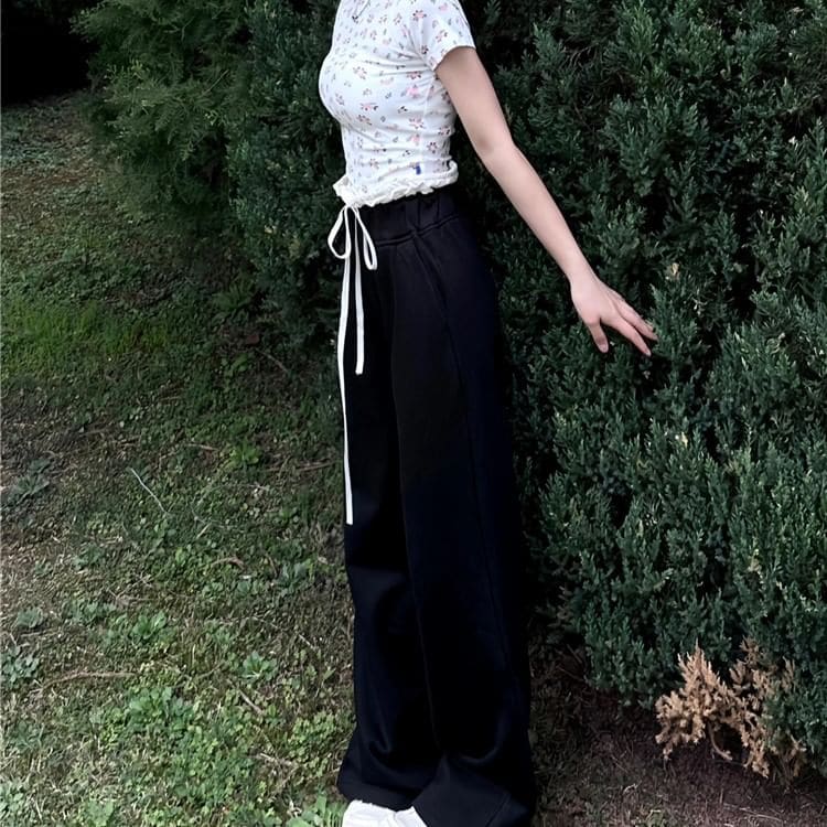 High Rise Plain Wide Leg Pants (Various Designs)