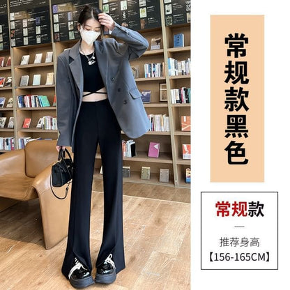 High Rise Slit Hem Flared Suit Pants - Normal Edition