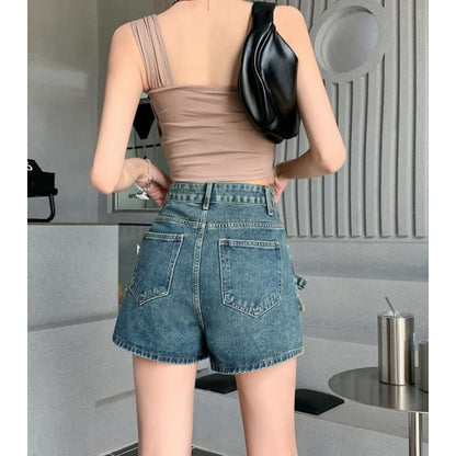 High Waist Bow Denim Shorts