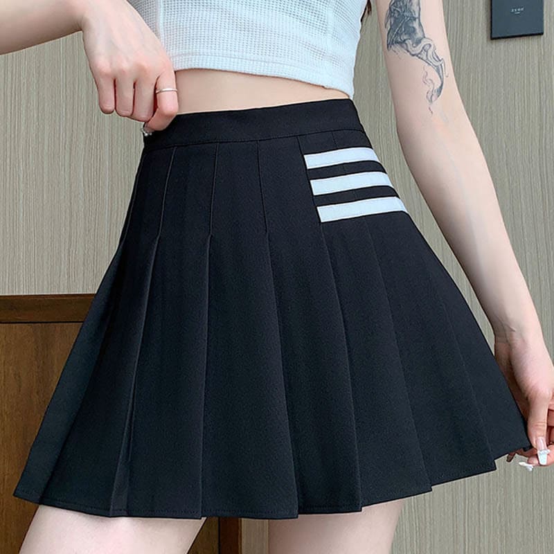 High Waist Casual Pleated Skirt