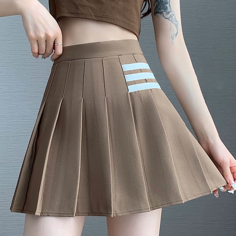 High Waist Casual Pleated Skirt