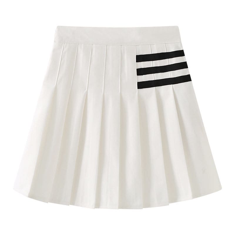 High Waist Casual Pleated Skirt