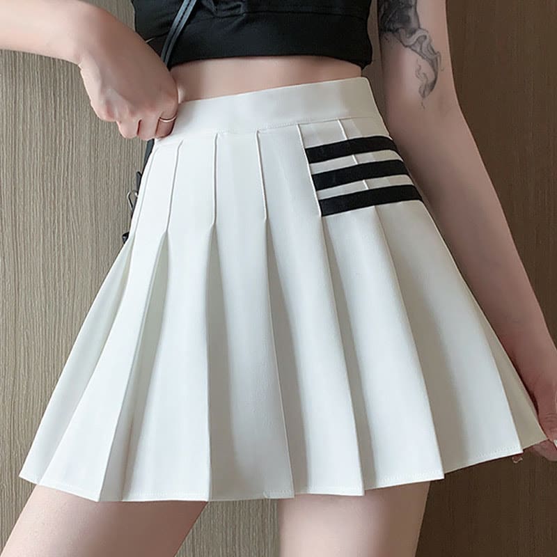 High Waist Casual Pleated Skirt