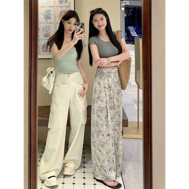 High Waist Floral Wide Leg Pants (Various Designs) - Long