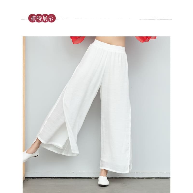 High Waist Layered Wide Leg Pants