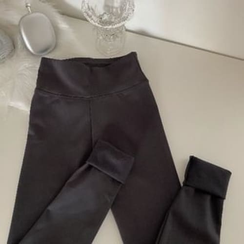 High Waist Plain Leggings - Normal Edition - Gray / One Size