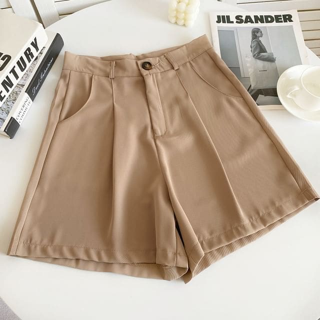 High Waist Plain Shorts