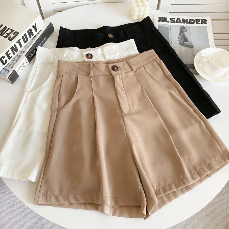 High Waist Plain Shorts