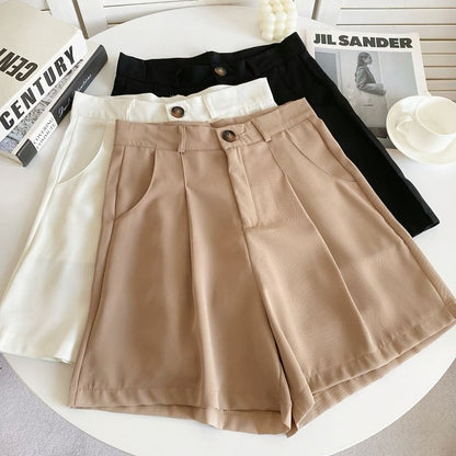 High Waist Plain Shorts