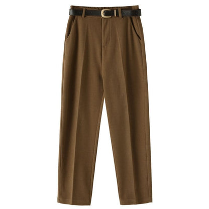 High Waist Plain Tapered Suit Pants