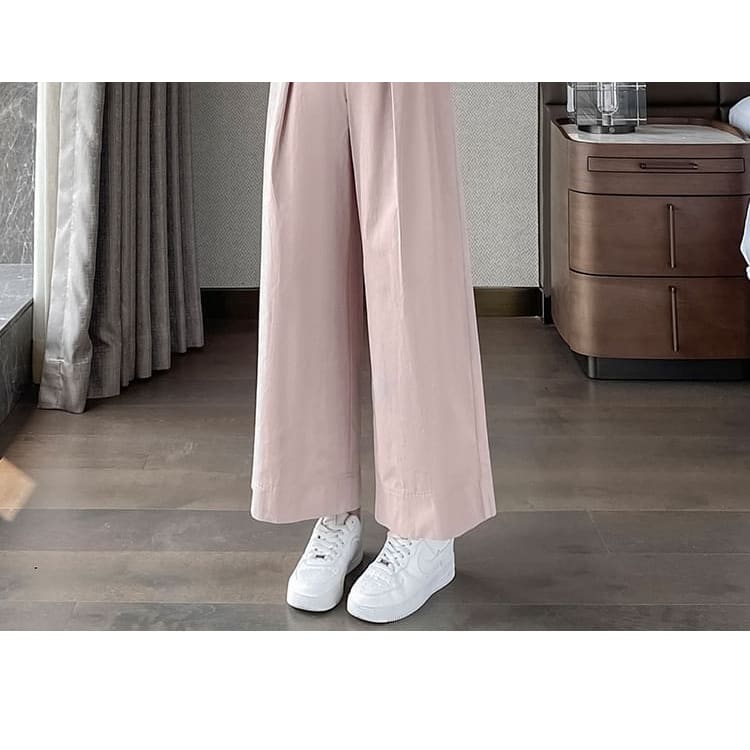 High Waist Pleated Loose Cutting Wide Leg Pants Egirldoll