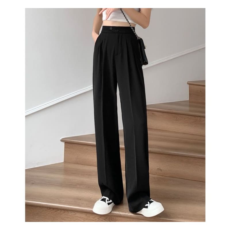 High-Waist Wide-Leg Dress Pants