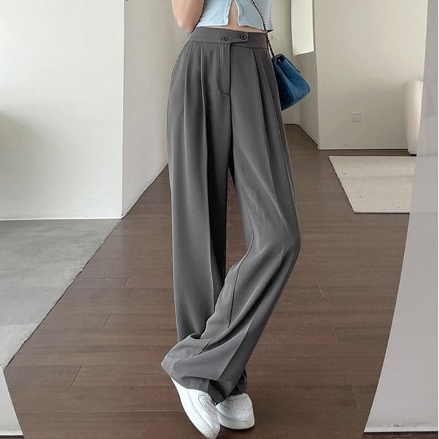 High-Waist Wide-Leg Dress Pants