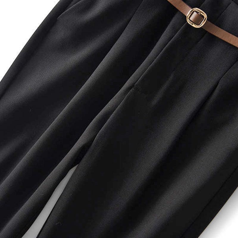 High-Waist Zipper Pocket Suit Pants