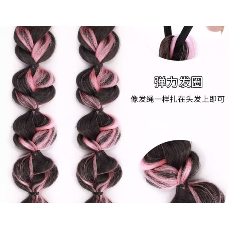 Highlights Braided Ponytail Wig