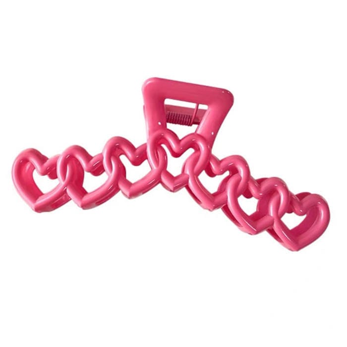 Hollow Hearts Hair Claw - Pink - Other