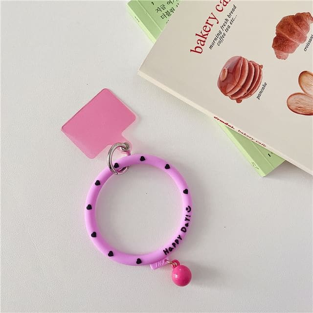 Hoop Phone Strap with Lanyard Pad - B2 - Pink / One Size