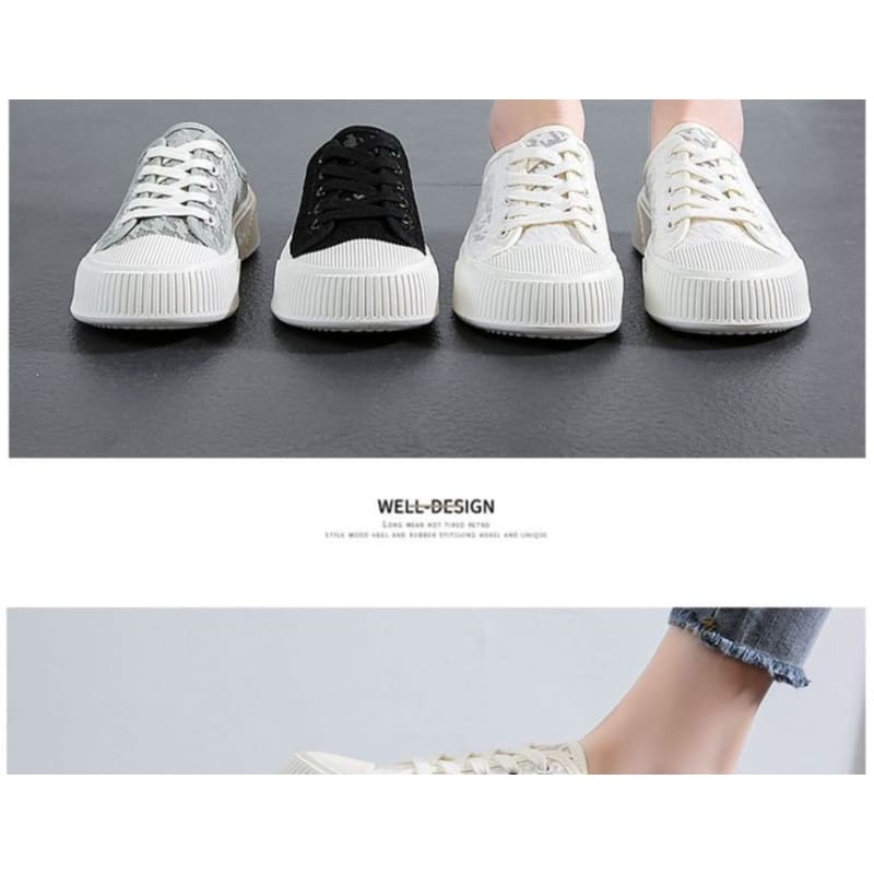 Houndstooth Mesh Panel Sneaker Mules