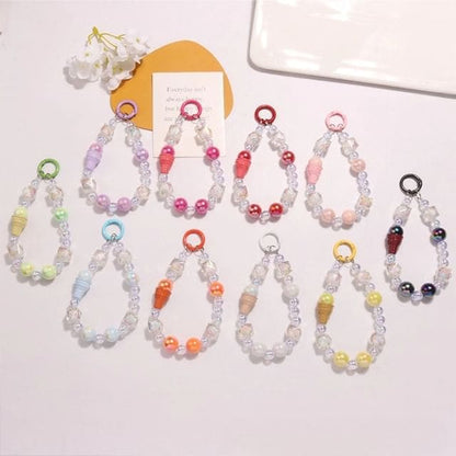 Ice Cream Acrylic Bead Bag Charm Keyring