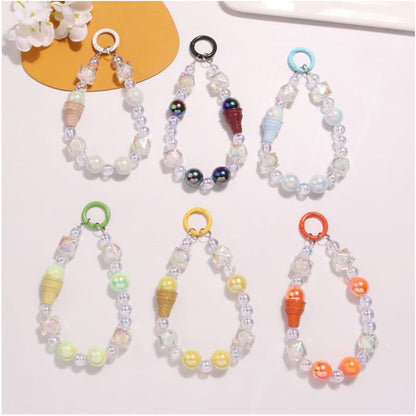 Ice Cream Acrylic Bead Bag Charm Keyring