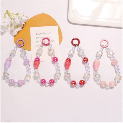 Ice Cream Acrylic Bead Bag Charm Keyring