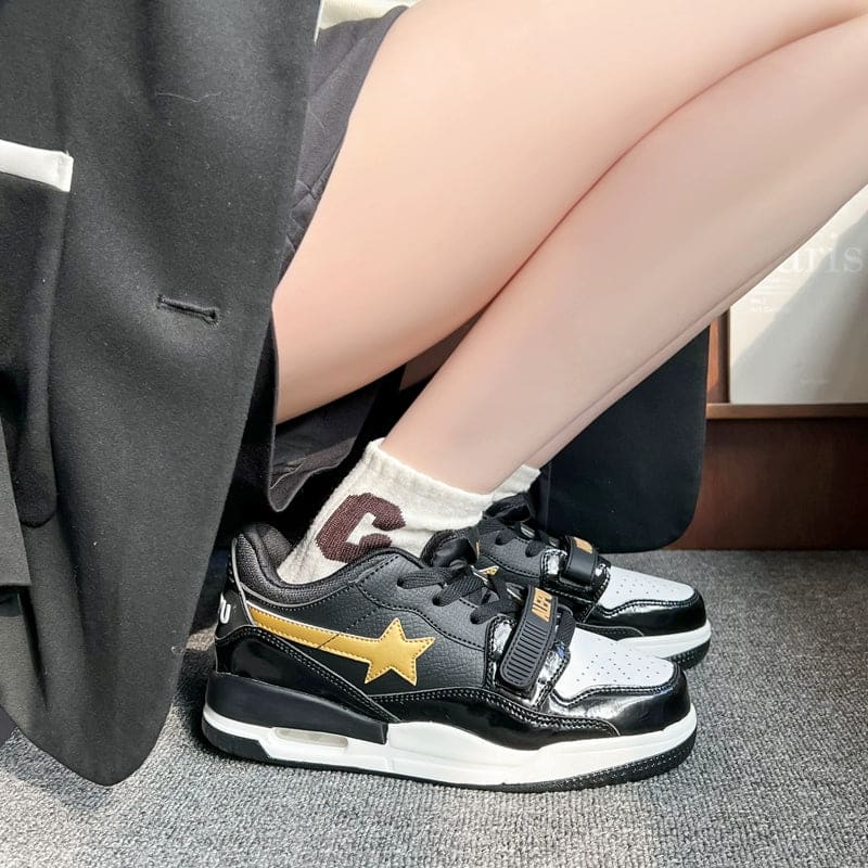 Icecream Star Matching Sneaker Shoes - Black Gold / 35/US5.5