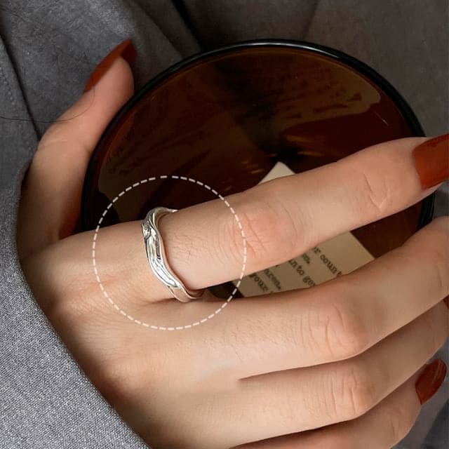 Irregular Alloy Open Ring - J1721 - Silver / One Size