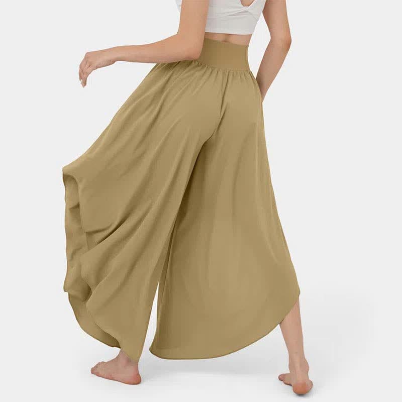 Irregular High Waist Flowy Wide Leg Casual Pants