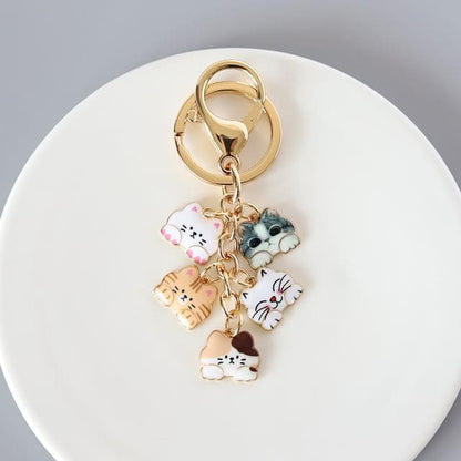 Japanese Cartoon-Cat Key Ring / Bag Charm - B / One Size