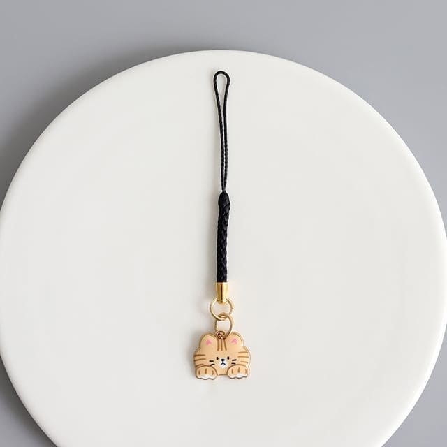 Japanese Cartoon-Cat Phone Strap - Orange Cat / One Size