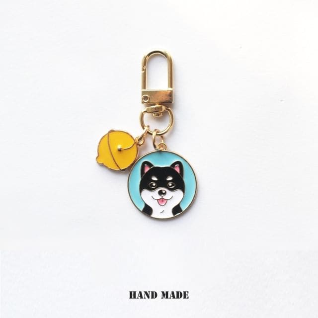 Japanese Cartoon Dog Bag Charm / Key Ring - Husky - Bottom