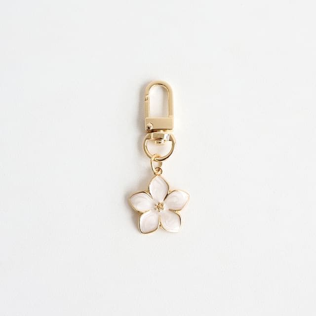 Japanese Cherry Blossoms Key Rings - White / One Size