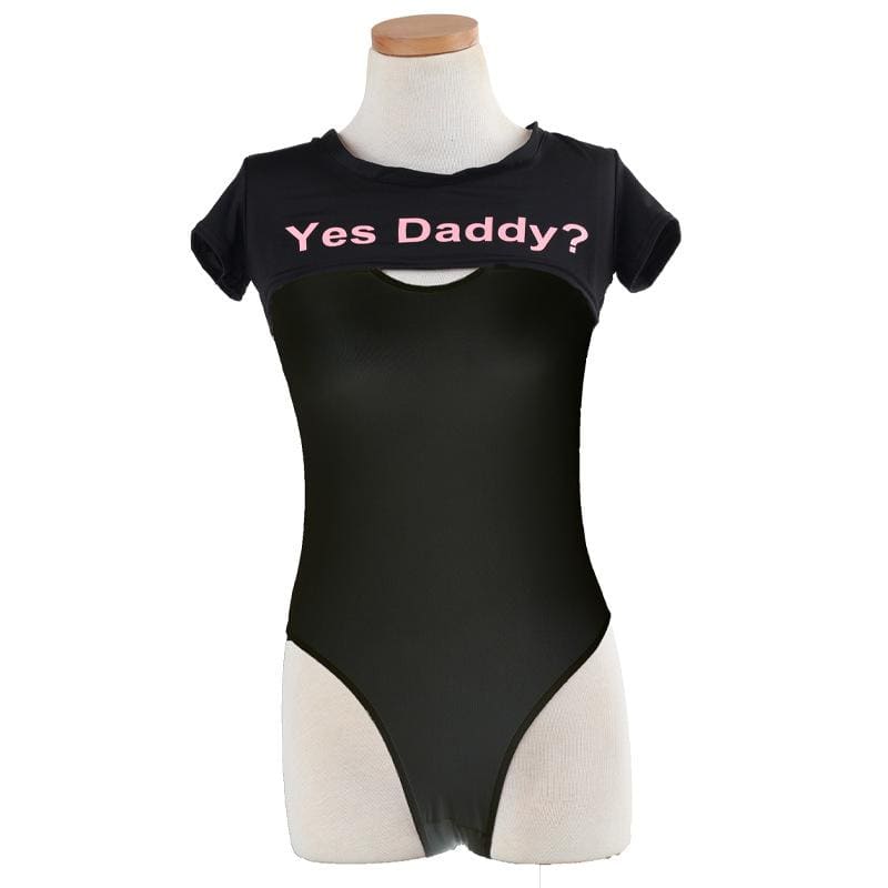 Japanese Cute One Piece Lingerie with Yes Daddy Crop Top