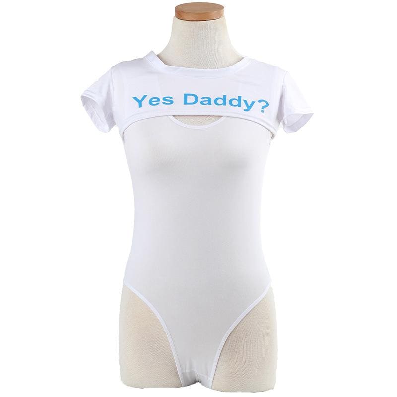 Japanese Cute One Piece Lingerie with Yes Daddy Crop Top