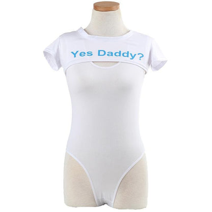 Japanese Cute One Piece Lingerie with Yes Daddy Crop Top