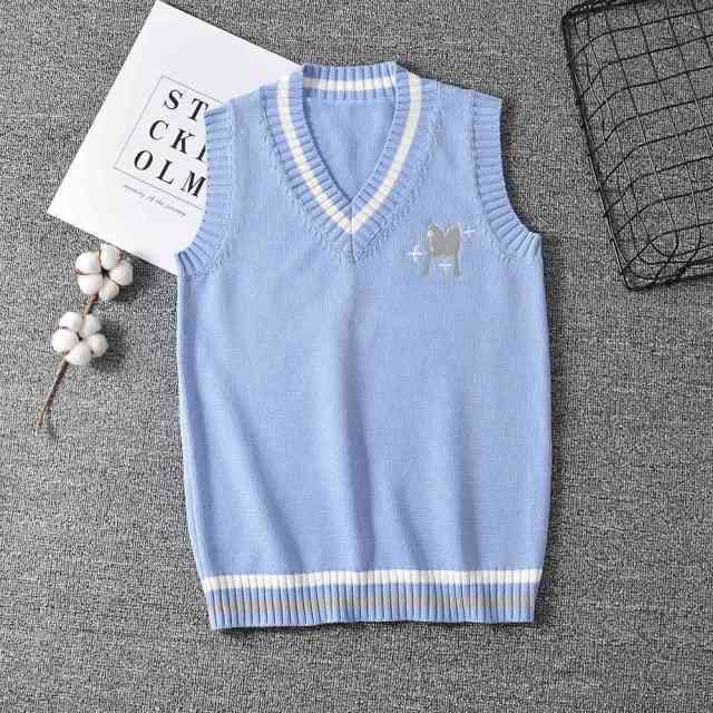 Japanese Cute solid color JK Sweater Vest MK17062 - Vest