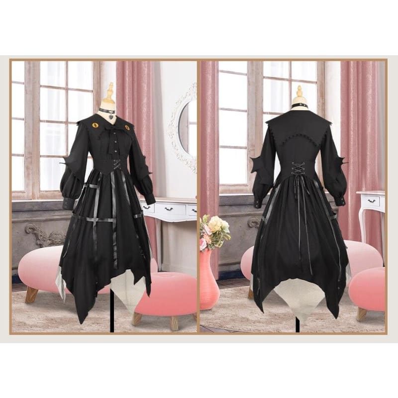 Japanese Fashion Lantern Sleeve Gothic Lolita Cosplay Dress