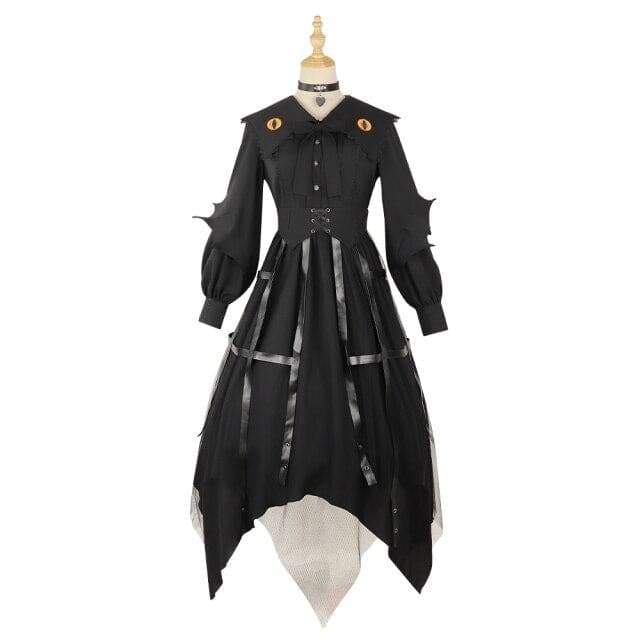 Japanese Fashion Lantern Sleeve Gothic Lolita Cosplay Dress