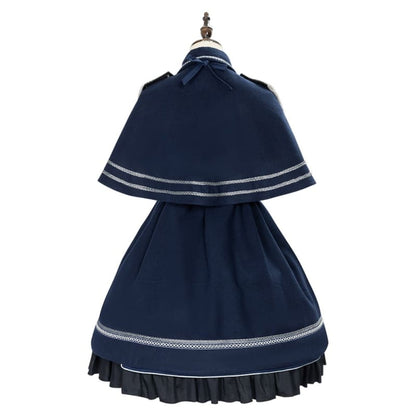 Japanese Fashion Navy Kawaii Cloak Gothic Lolita Dress Cape