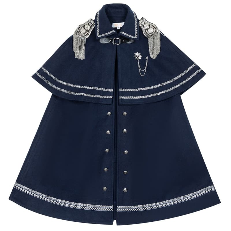 Japanese Fashion Navy Kawaii Cloak Gothic Lolita Dress Cape