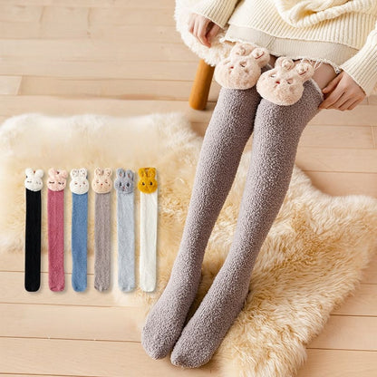 Japanese Kawaii Bunny Fleece Over Knee Socks MM2242